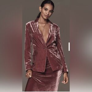 Anthropologie The Tessie Blazer by Maeve: Velvet Edition Size XL